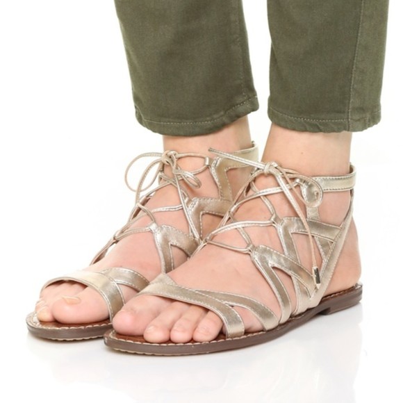 Sam Edelman Gold Gemma Gladiator Sandals Size 5.5 - Picture 1 of 9